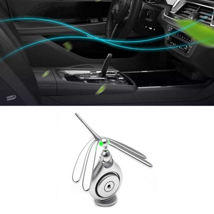 

Car Aromatherapy Creative Car Perfume Decoration Rotating Balance Dragonfly(Silver)