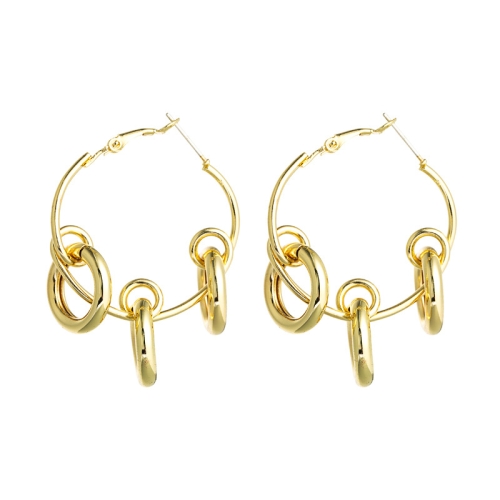 

2 Pairs Knotted Circle Earrings Female Alloy S925 Silver Needle Earrings Exaggerated Gold Earrings