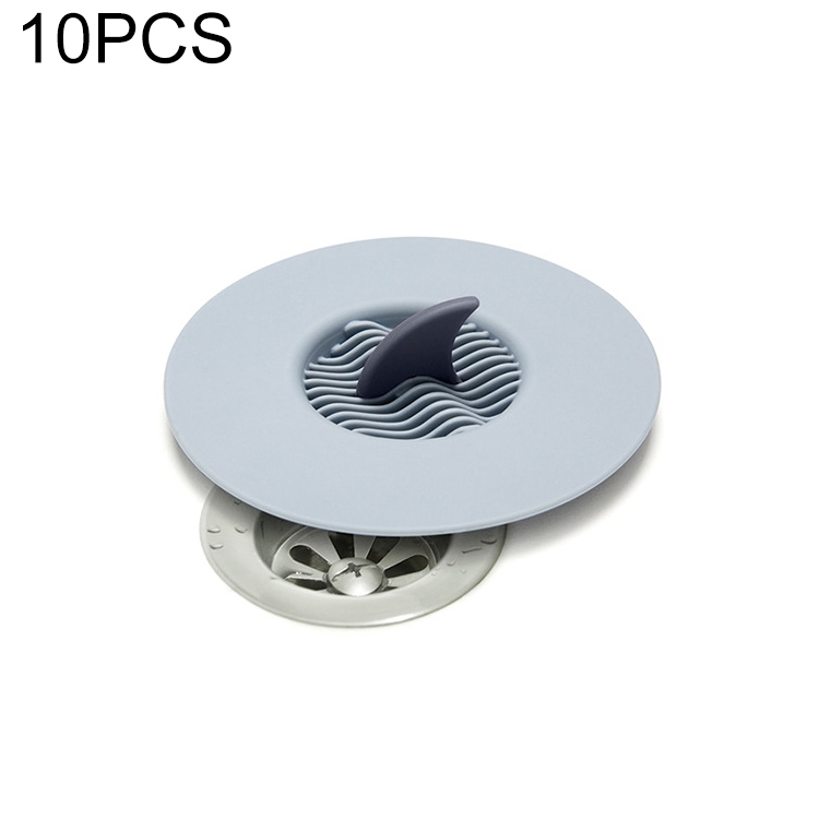 

10 PCS Creative Shark Fin Floor Drain Kitchen Sink Bathroom Sink Anti-clogging Filter(Grey)