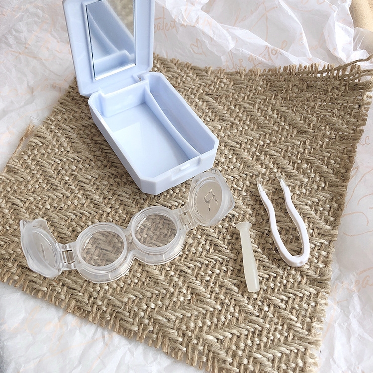 

15 PCS Contact Lens Case Simple Mini Push-type Double Box Contact Lens Case Random Colour