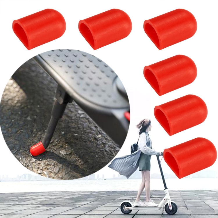 

6 PCS For Xiaomi Mijia M365 Electric Scooter Accessories Tripod Foot Support Silicone Cover(Red)