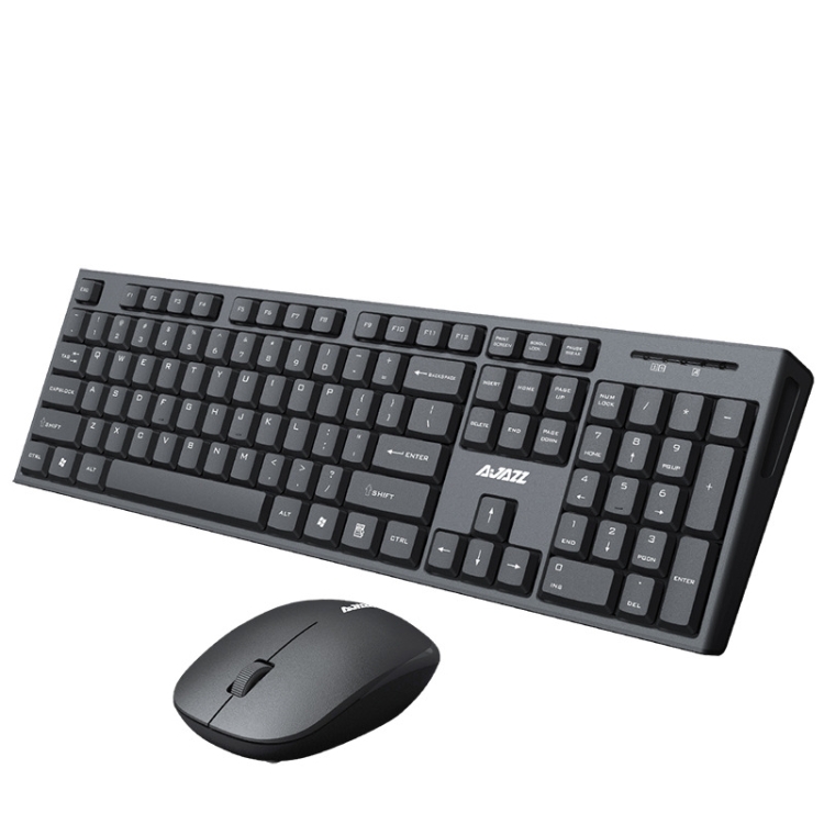

Ajazz A2080I Mute Button Desktop Notebook Office Wireless Frosted Keyboard and Mouse Set(Black)