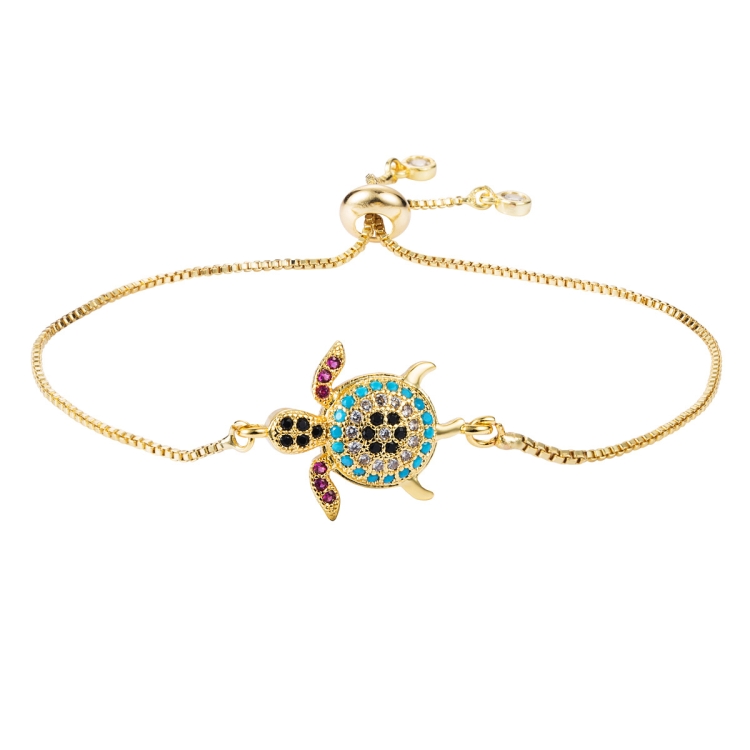 

Creative Exquisite Copper Inlaid Zircon Pull-out Animal Turtle Ladies Bracelet
