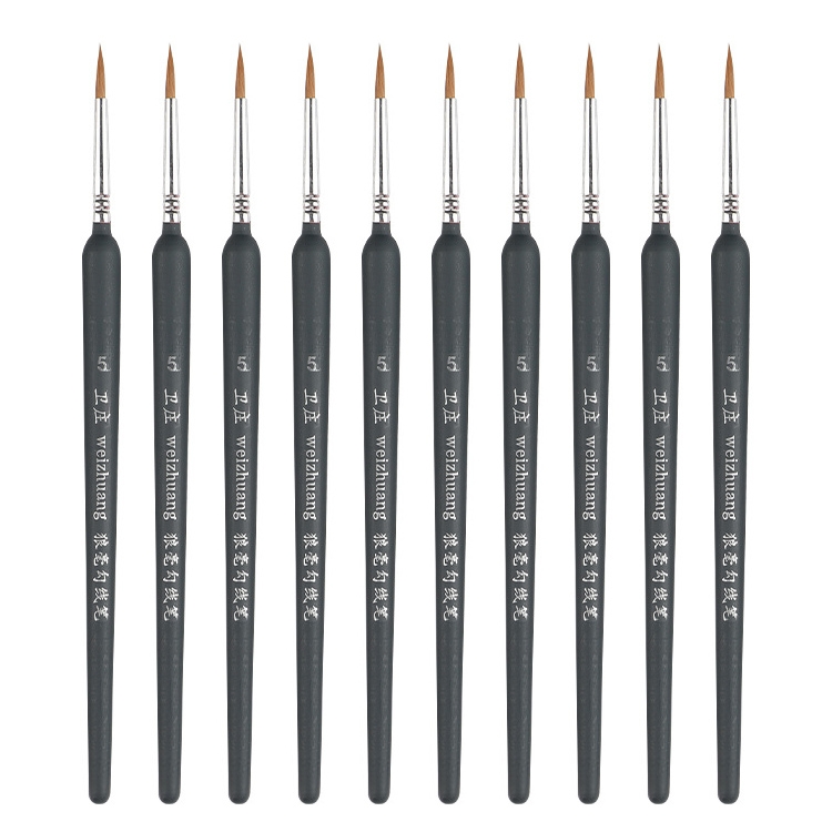 

10 PCS 5 WeiZhuang Hook Line Pen Painting Hand-painted Watercolor Wolf Mint Hook Line Pen Painting Stroke Thin Line Brush, Color:Dark Blue