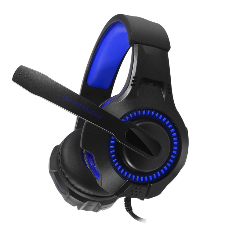 

G50 Head-mounted Luminous Gaming Headset Wired Computer Headset, Cable Length: 1.8m( Black Blue)