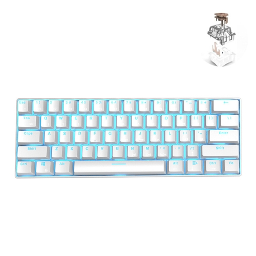 

RK61 61 Keys Bluetooth / Wireless Dual Modes Tablet Mobile Gaming Mechanical Keyboard, Cable Length: 1.5m, Style:Tea Shaft(White)