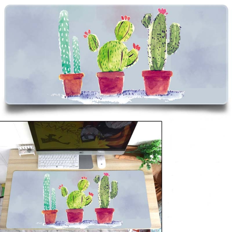 

Office Heat Transfer Cute Mouse Pad Desk Mat, Colour: 800x300x3mm(Cactus)