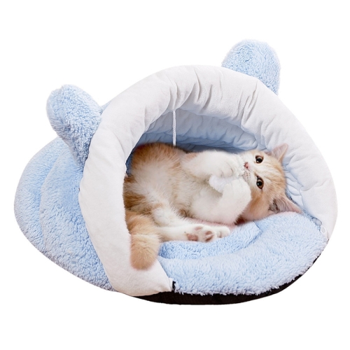 

Pet Supplies Pet Bed Pet Mat Dog Cage Cat Sleeping Bag, Specification: L With Ears(Blue)