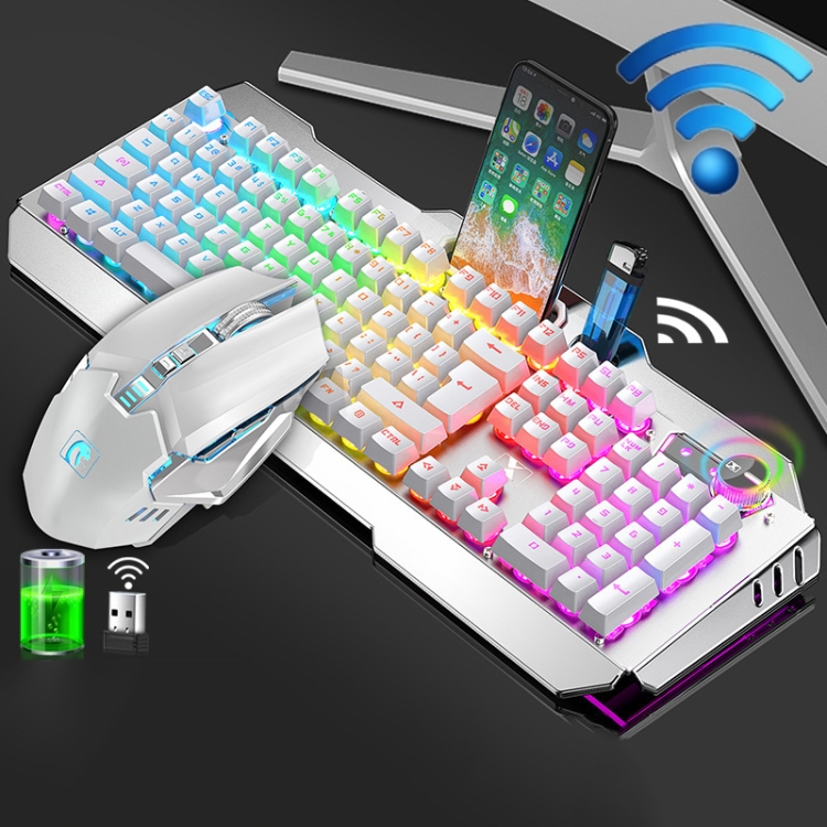 

K670 RGB Knob Wrangler Rechargeable Wireless Keyboard and Mouse Set(White)