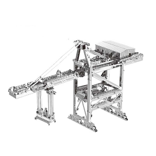 

3D Metal Assembly Model Engineering Vehicle Series DIY Puzzle Toy, Style:Quay Crane