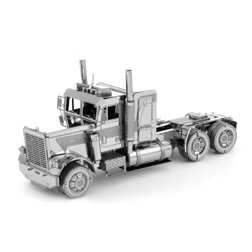 

3D Metal Assembly Model Engineering Vehicle Series DIY Puzzle Toy, Style:Long Nose Truck