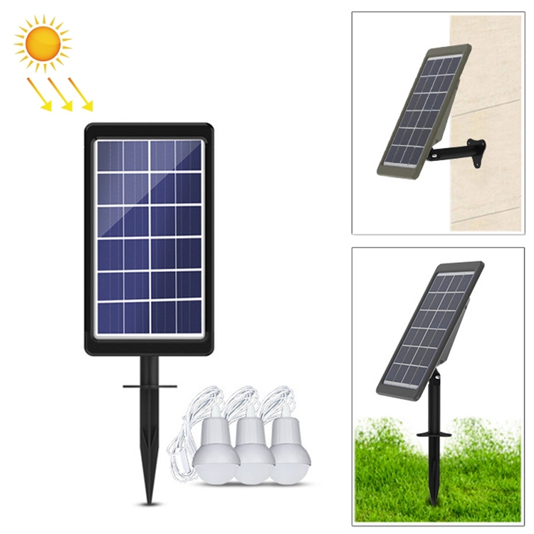 

3W 4400mAh Solar Lawn Lamp Outdoor Garden Landscape Wall Lamp with 3 LED Bulbs