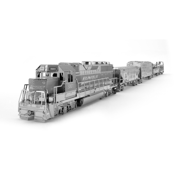 

3D Metal Assembly Model Train Drilling Cruise DIY Puzzle, Style: Train Set