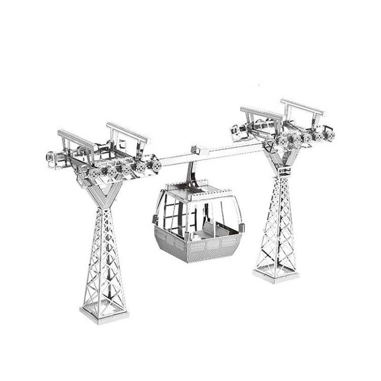 

3 PCS 3D Metal Assembly Model World Building DIY Puzzle Toy, Style:Cable Car