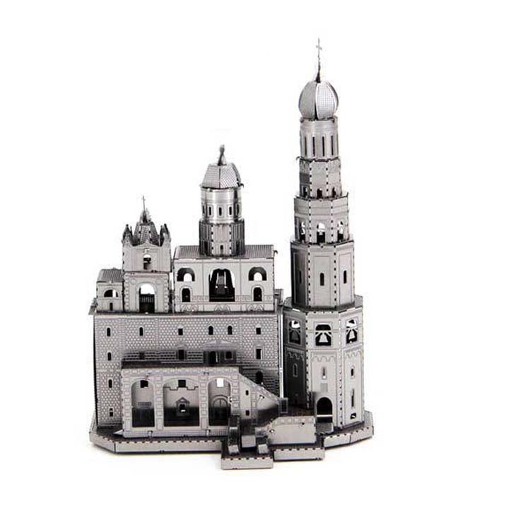 

3 PCS 3D Metal Assembly Model World Building DIY Puzzle Toy, Style:Ivan The Great Bell Tower