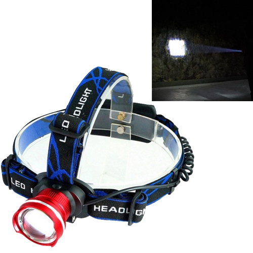 

Outdoor T6 Strong Light LED Headlight Night Fishing Light Miner Lamp Zoom Charging Long Shot Headlight, Colour: Red Single