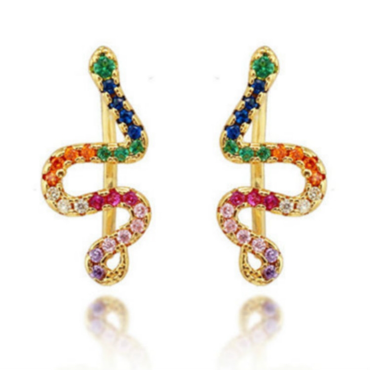

Copper Zircon Niche Earrings Creative Snake Earrings