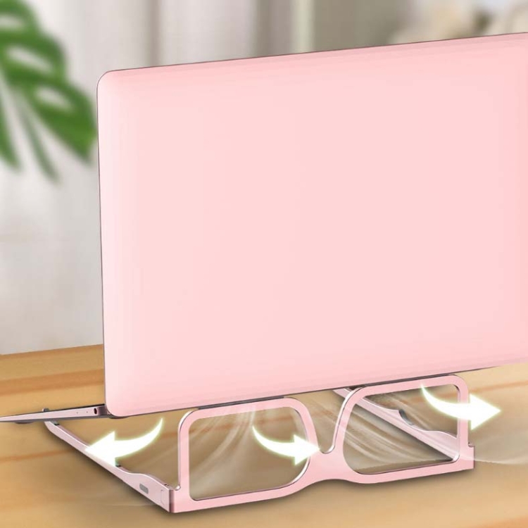 

Creative Folding Glasses Stand Laptop Cooling Desktop Stand(Rose Gold)