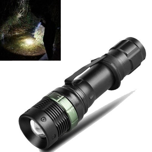 

Q5 T6 Strong Light Flashlight Mechanical Zoom Waterproof Mini LED Flashlight, Colour: Q5 Flat Head Suit (1 Battery, 1 Charger)