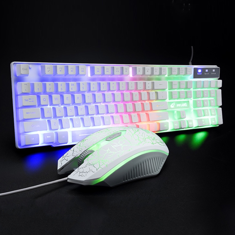 

ZIYOULANG T11 Desktop Computer Game Manipulator Sense Luminous Keyboard and Mouse Set, Cable Length: 1.5m(White)