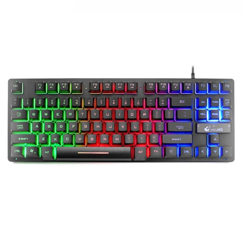 

ZIYOULANG K16 87 Keys Colorful Mixed Light Gaming Notebook Manipulator Keyboard, Cable Length: 1.5m