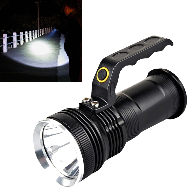 

LED Strong Light Rechargeable Portable Lamp Flashlight Outdoor Portable Aluminum Alloy Waterproof Long-range Searchlight US Plug, Style:Single Flashlight (No Battery Charger)
