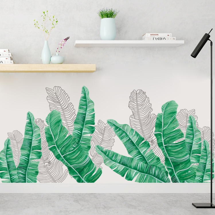 

2 PCS FX-C24 Green Shade Banana Leaf Home Wall Decoration Self-adhesive Removable Wall Stickers
