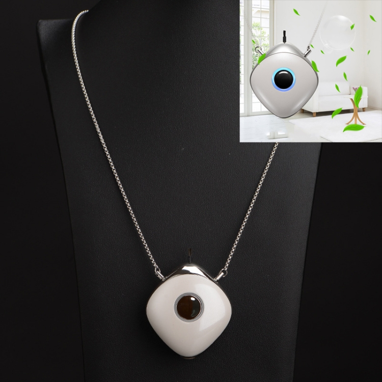 

JNK-001 Household Portable Air Purifier Negative Ion Portable Necklace Mini Purifie, Colour: Pearl White