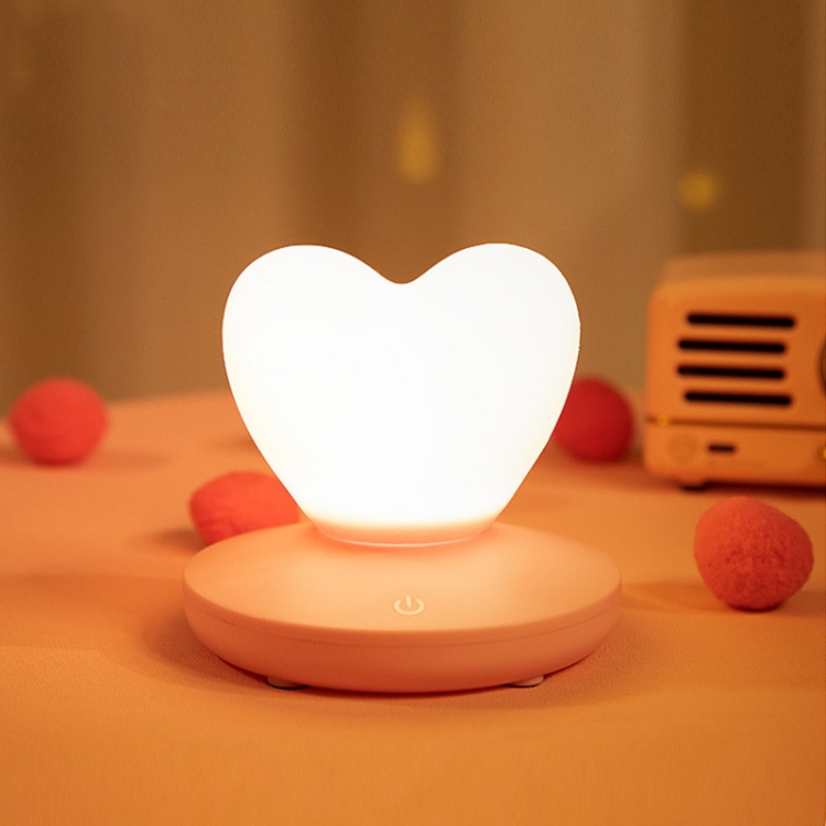 

USB Bedside Nursing Night Light Romantic Love Heart Touch Sensing Light(Pink Love)