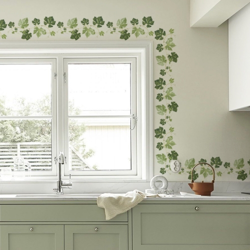 

3 PCS Green Leaf Vine Corner Decoration PVC Self-adhesive Removable Wall Stickers