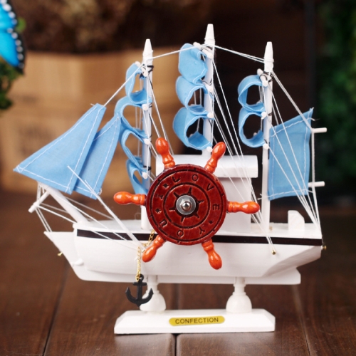 

P0921 Music Sailing Boat Mediterranean Style Music Box Wooden Craft Decoration Couple Birthday Christmas Gift, Random Color Delivery