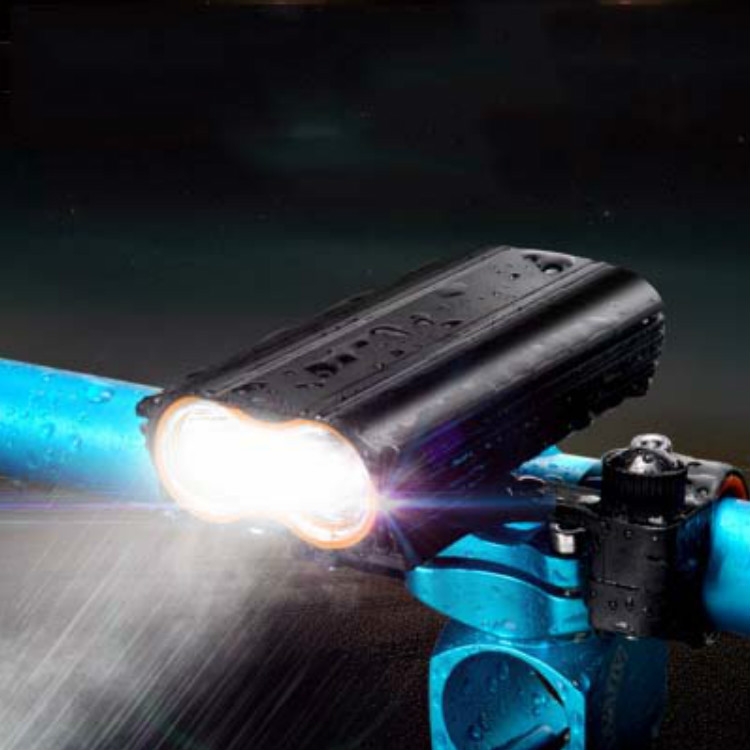

Bicycle Front Light USB Charging T6 Cycling Light Waterproof Mountain Bike Light(Black)