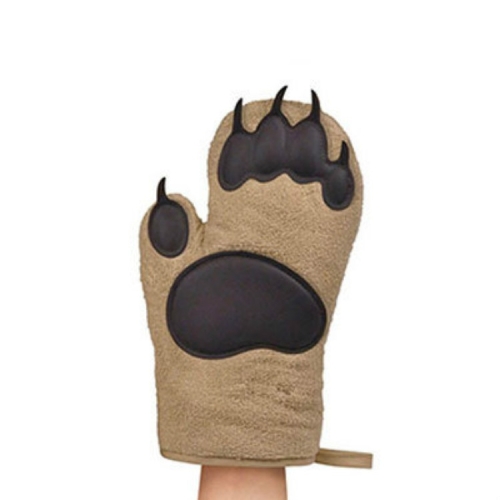 

Kitchen Bear Claw Shape Oven Silicone Anti-scald Gloves Baking Thickened High Temperature Heat Insulation Gloves, Colour: Brown Bear (1 Pack)