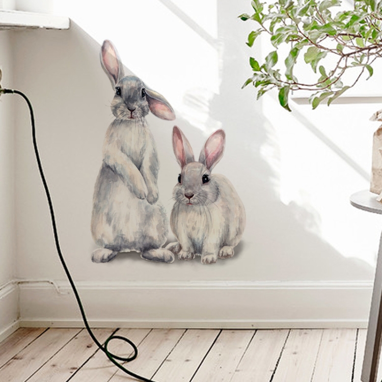 

3 PCS Two Rabbits Home Decoration Removable Wall Stickers