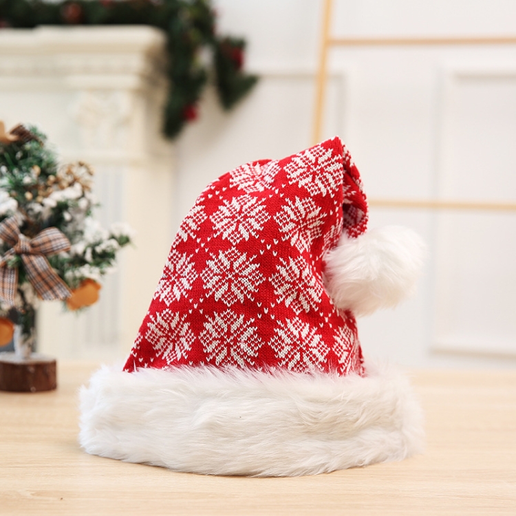 

2 PCS Christmas Knitted Woolen Santa Claus Striped Hat(Snowflake Hat)