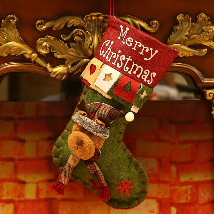 

Christmas Ornaments Christmas Stocking Gift Bag Candy Bag Pendant( Elk)