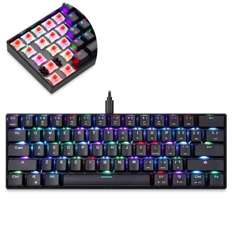 sunsky-online.com - 15% OFF by SUNSKY COUPON CODE: TBD0427037303 for MOTOSPEED CK61 61 Keys Wired Mechanical Keyboard RGB Backlight with 14 Lighting Effects, Cable Length: 1.5m, Colour: Red Shaft