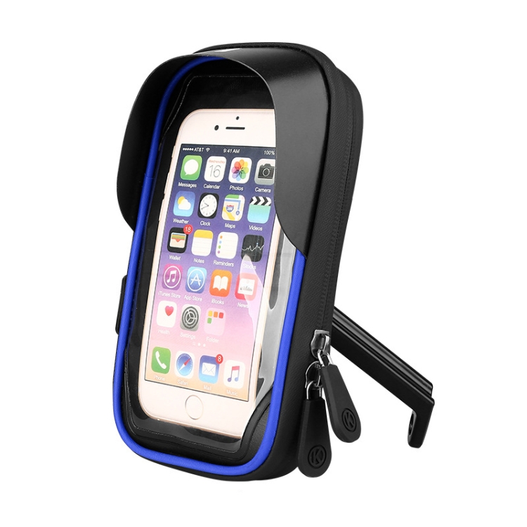 

Mountain Bike Card Holder Touch Screen Mobile Phone Holder Motorcycle Electric Vehicle Waterproof Navigation Bracket Shade Mobile Phone Holder, Style:Rearview Mirrors(Blue)