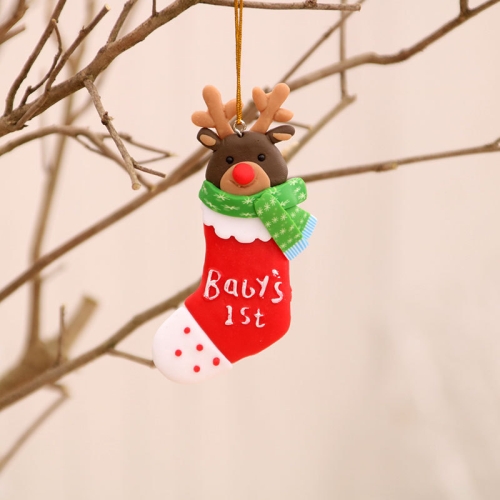 

6 PCS Christmas Tree Pendant Ornaments Christmas Refrigerator Magnet(Socks)