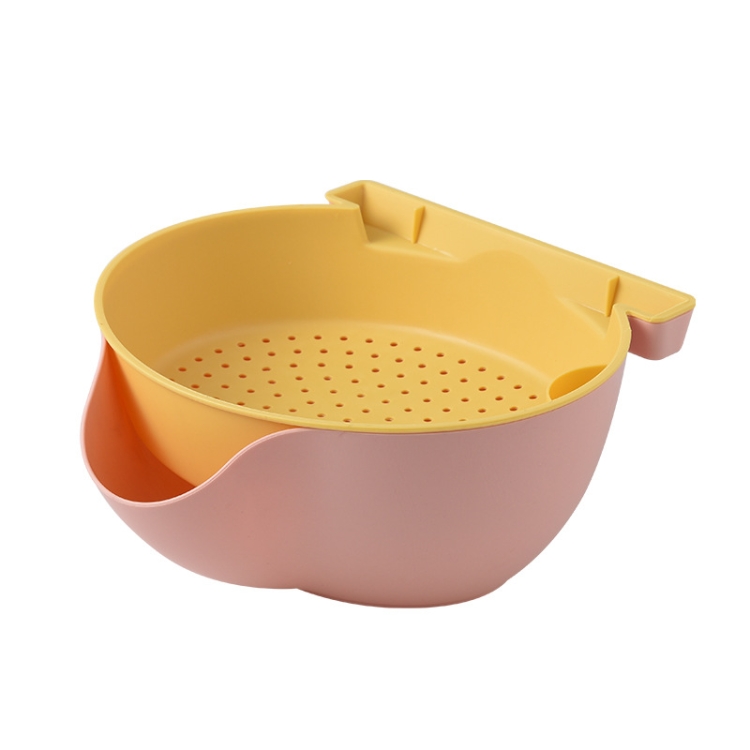 

6 PCS Double-layer Fruit Drain Basket Household Plastic Lazy Candy Plate(Pink)