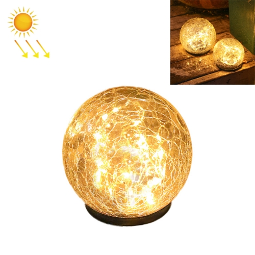

LED Solar Lawn Light Garden Christmas Decoration Crack Glass Ball Buried Light, Size:Large