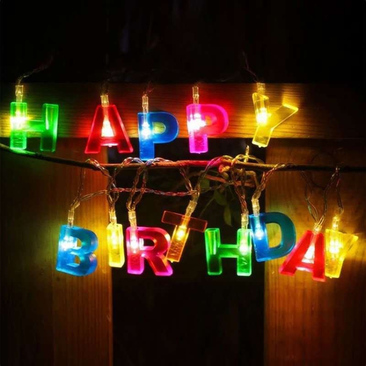 

3 PCS LED Luminous Happy Birthday Letter String Lights Battery Powered Letter Colorful Lights