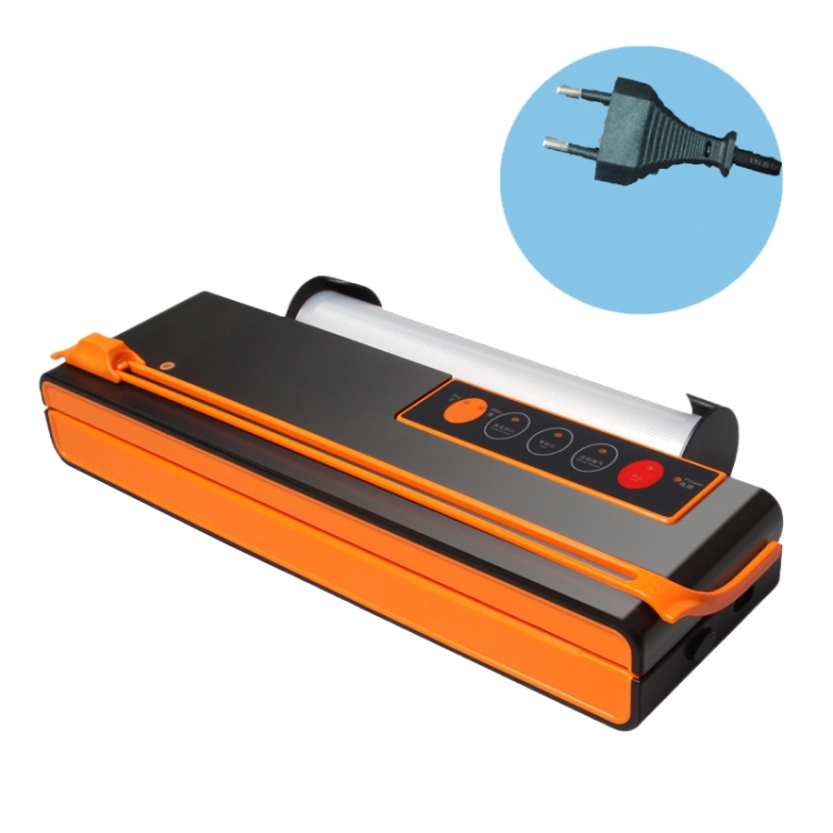 

Household Food Machinery Vacuum Packaging Machine Nylon Composite Texture Vacuum Bag Sealing Machine, Style:EU Plug(SX-168 Black Orange)