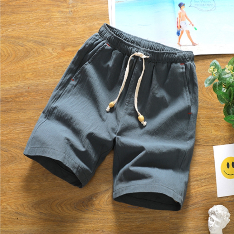 

Casual Loose Cotton Linen Five-point Shorts, Size: M(Dark Green)