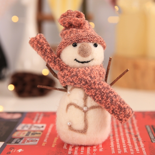 

Christmas Wool Felt Doll Children Gift Photography Props Hotel Restaurant Window Decorations, Specification: Pink Snowman