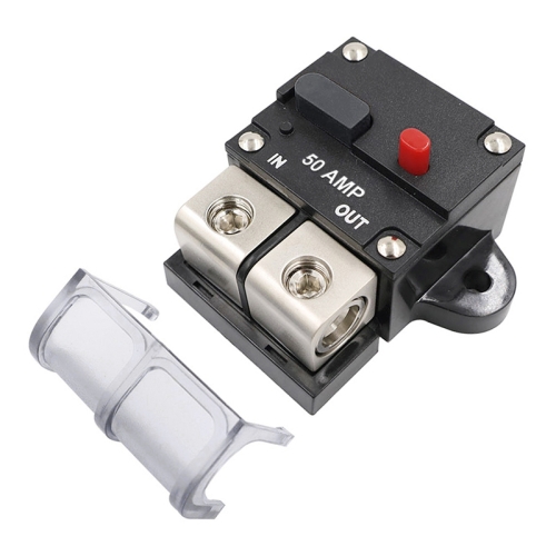 

50A Auto Circuit Breaker Car Audio Fuse Holder Power Insurance Automatic Switch(Black)