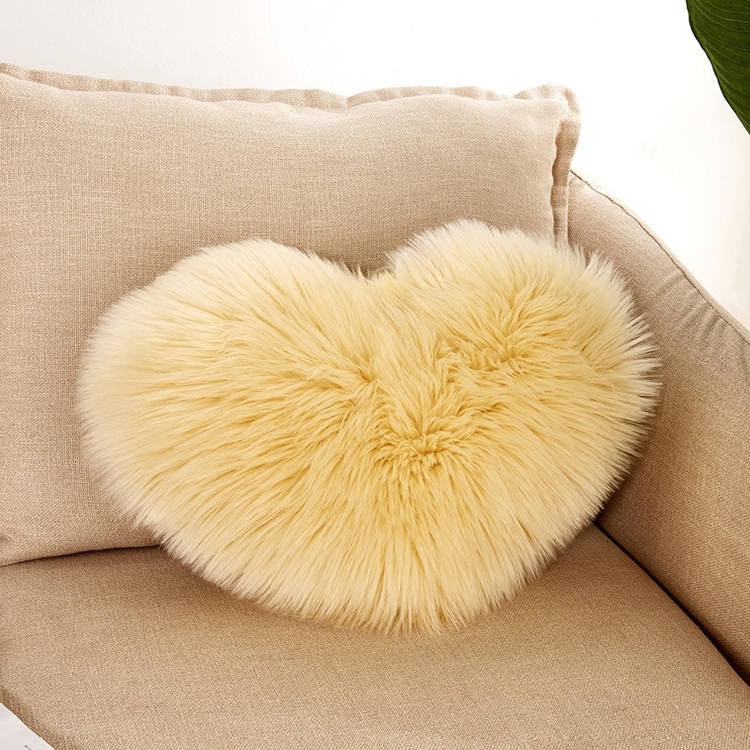 

Home Cushion Pillow can be Washed without Core Heart-shaped Pillowcase, Size: 40x50cm(Light Yellow)