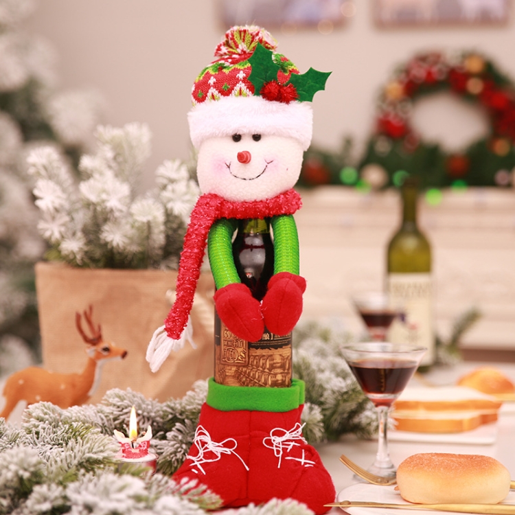 

Christmas Decorations Champagne Wine Bottle Cover(Snowman)