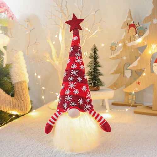 

Christmas Decoration Glowing Dwarf Plush Doll Ornaments Children Gifts(Red)