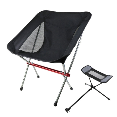 

Outdoor Beach Chair Aluminum Alloy Ultra Light Camping Barbecue Fishing Portable Folding Back Chair(Folding Chair + Telescopic Tripod)